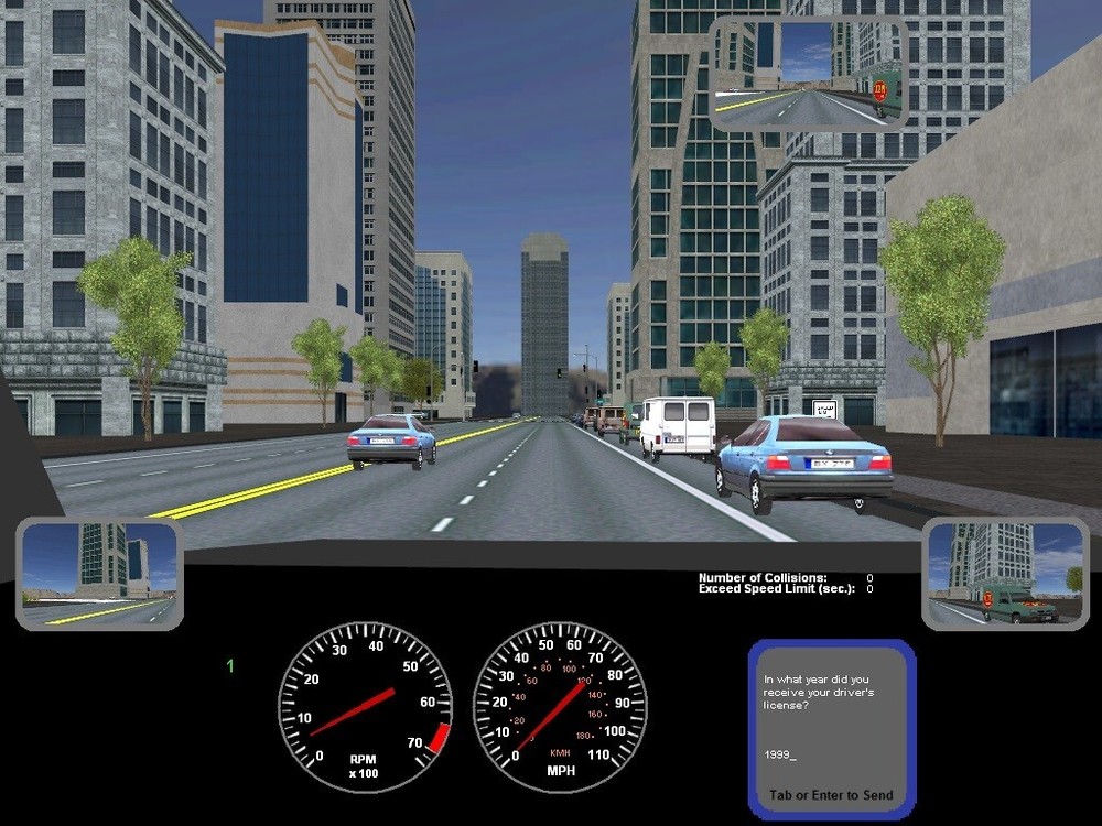Pro Driving Simulator Software for Training and Testing - 3 Monitor