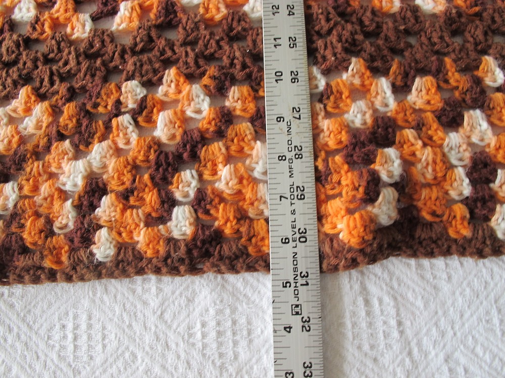 Crochet blanket Grandmas Square Mid Century Small Throw