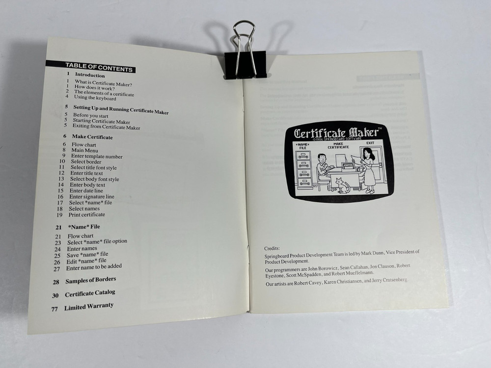 Springboard Certificate Maker/Certificate Library Software for Apple II 5.25"