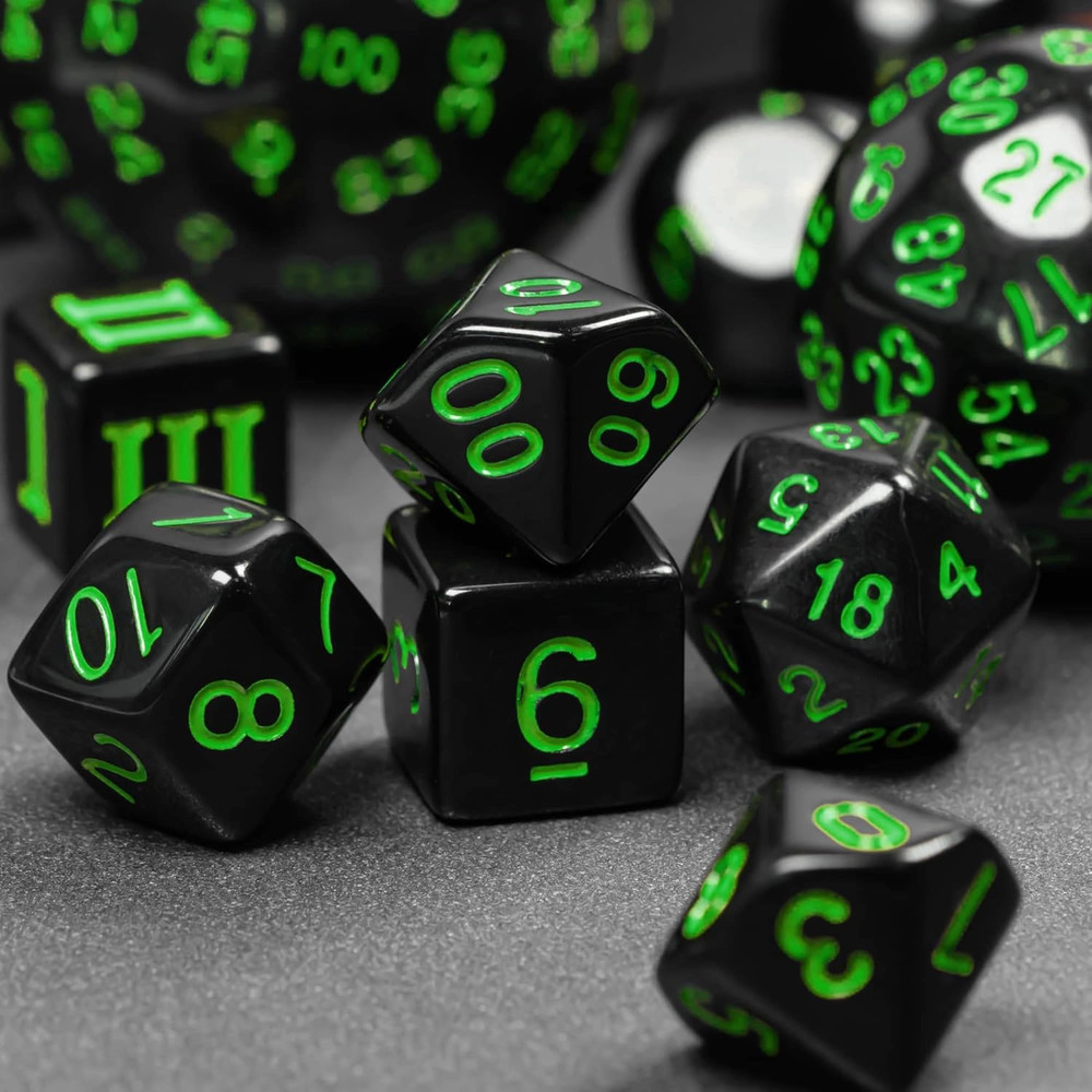 15 Pieces Complete Polyhedral DND Dice Set D3-D100 Spherical D&D Dice Set D100