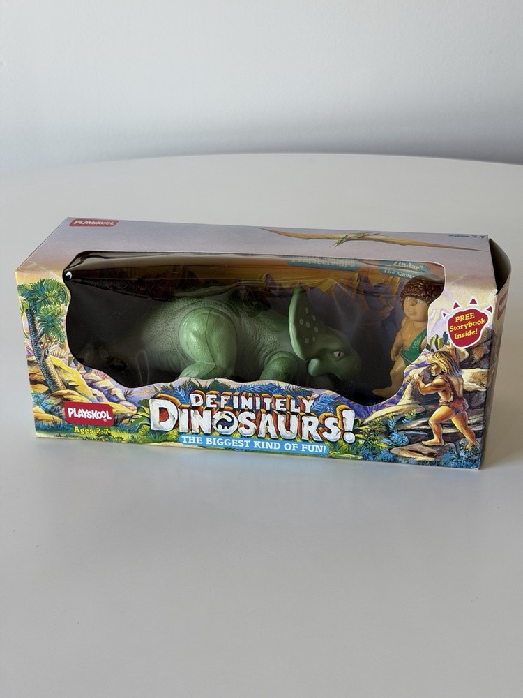 Vintage 1987 PLAYSKOOL Definitely Dinosaurs Protoceratops Open Box