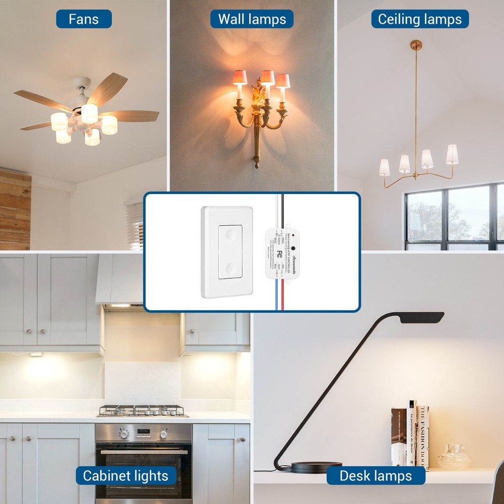 DEWENWILS Wireless Remote Control Wall Light Switch for Ceiling Lights 30M Range
