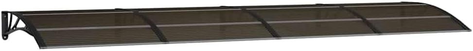 Door Canopy Black PC Large Durable Door Canopy Rectangular