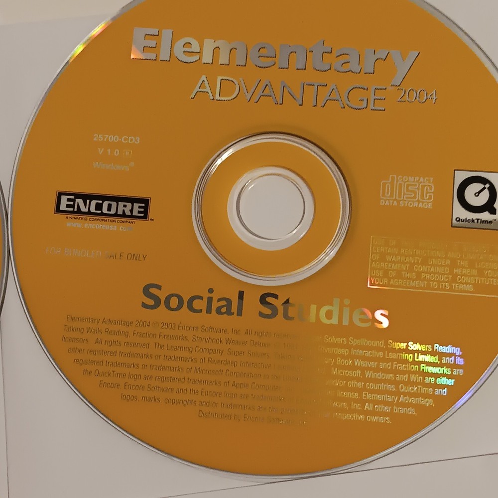Lot of 8 ENCORE Elementary Advantage 2004 CD Software Discs, Used, Tested