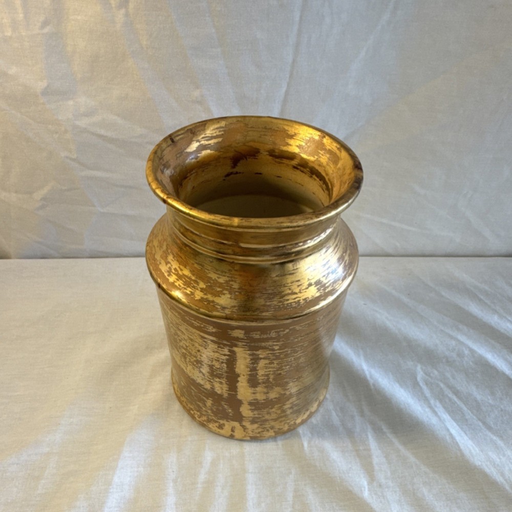 Gold Ceramic Cylinder-shaped Vase
