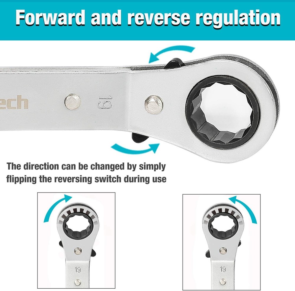 DURATECH 10-Piece Reversible Ratcheting Wrench Set