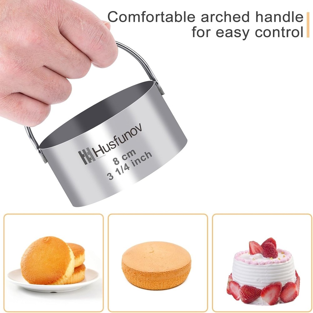 5 Pieces Biscuit Cutter Set Round Cookie with Handle Professional Baking Doug