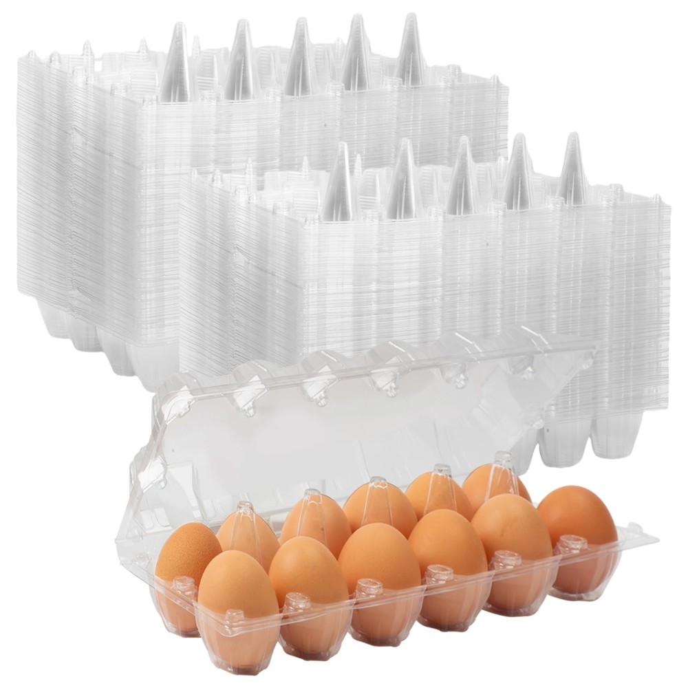 GRRONZEE 120 Pack Egg Cartons Cheap Bulk 12 Count Medium, Clear
