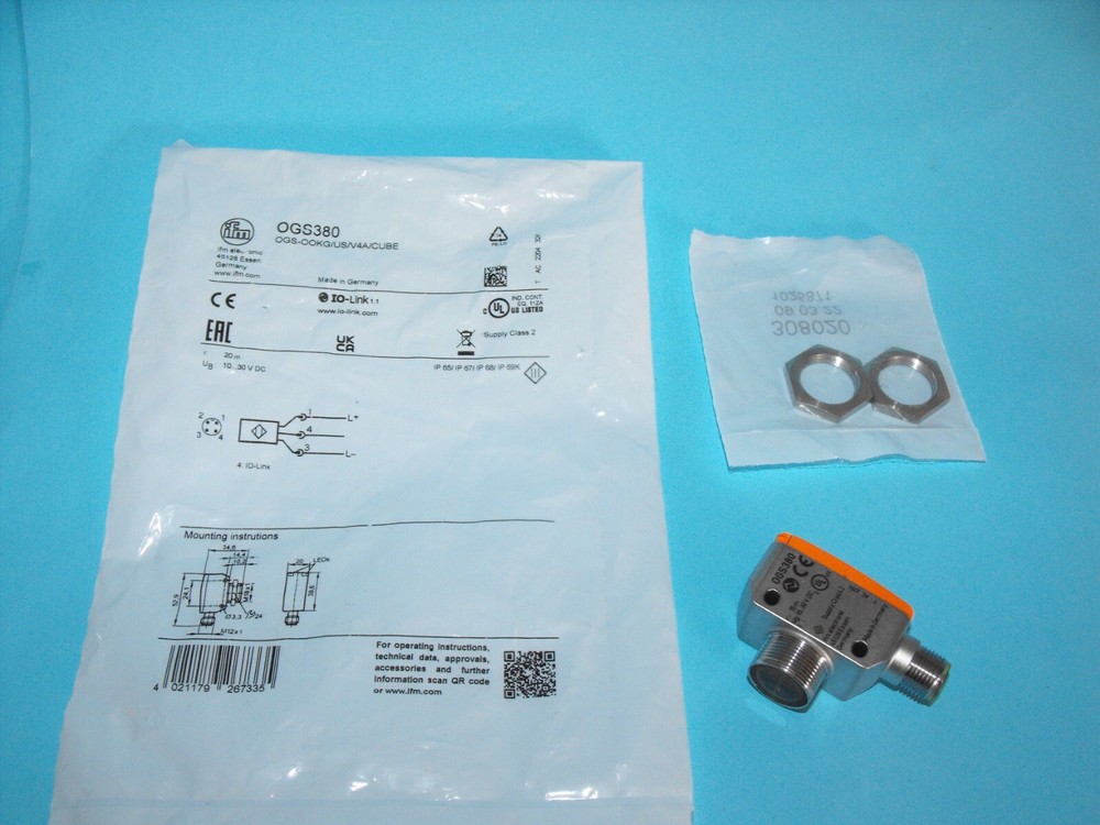 IFM Electronic OGS380.OGS-OOKG/US/V4A/CUBE.Through-beam Sensor Sender.NEW