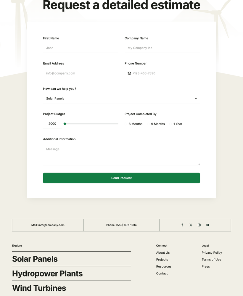 Energy Solutions Website Design with Free VPS Web Hosting and Installation