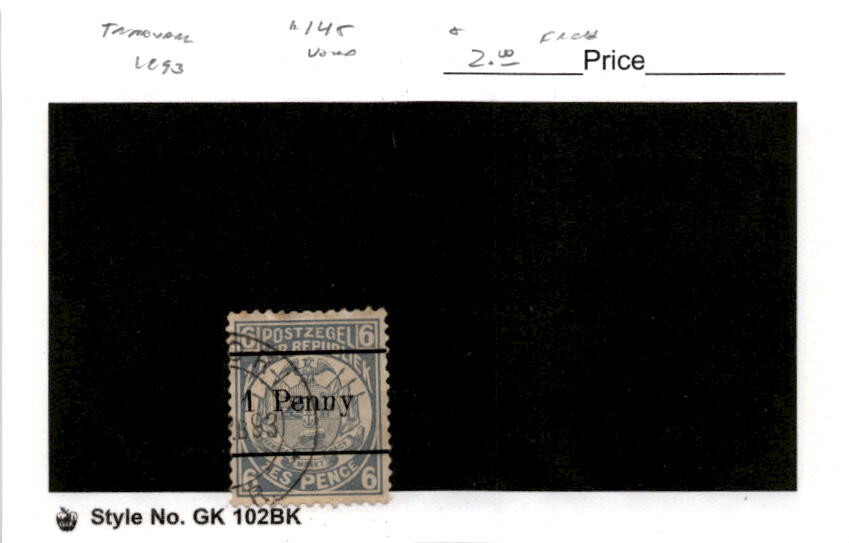 Transvaal, Postage Stamp, #145 Used, 1893 (AB)