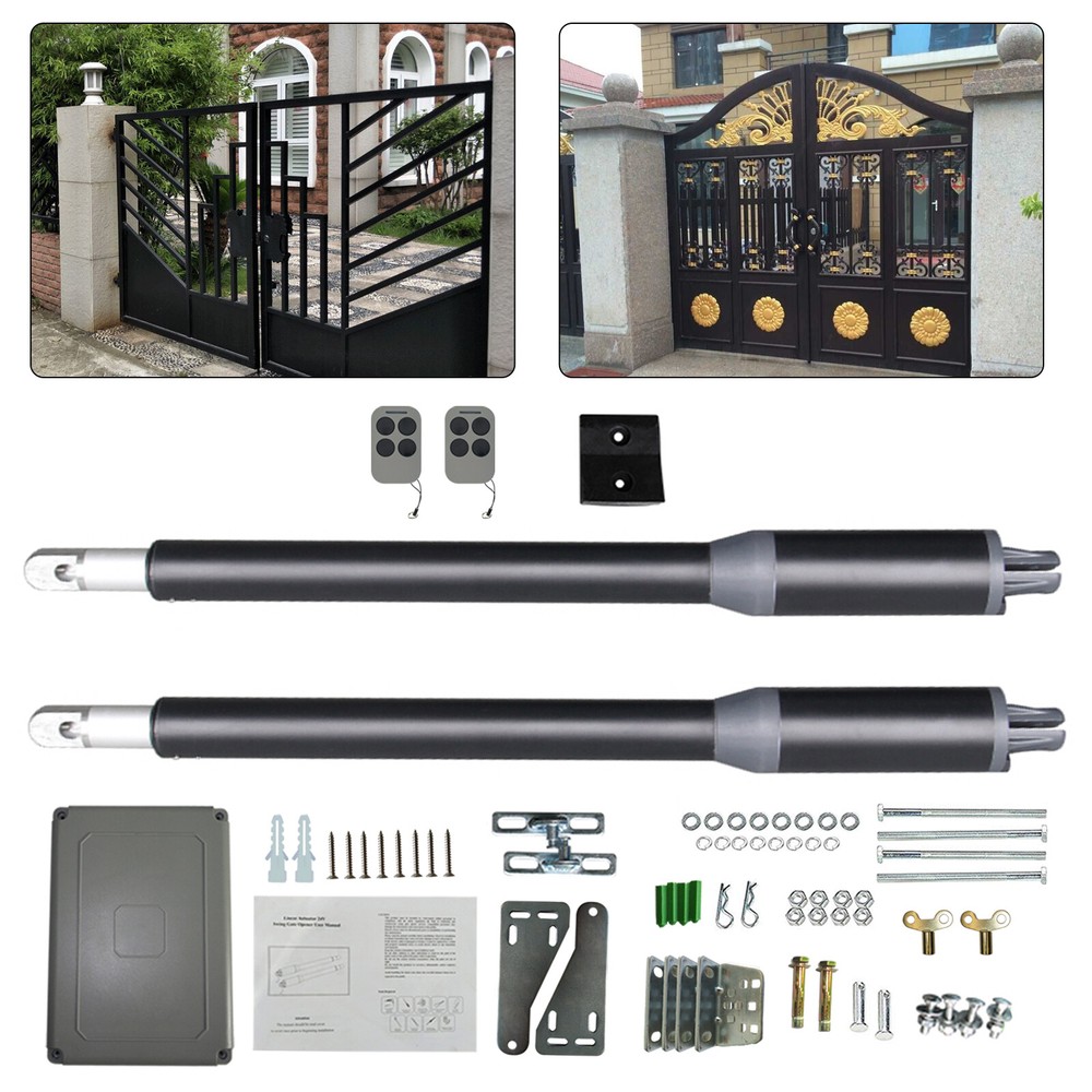 Automatic Gate Opener Dual Swing Gate Opener Security System W/ Remote Control