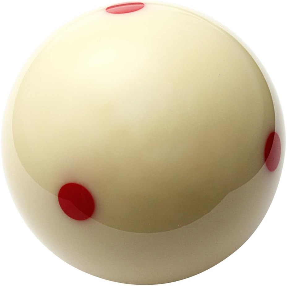 Red Dot Cue Ball, AAA-Grade PRO 6 Billiard Practice 2 1/4", White