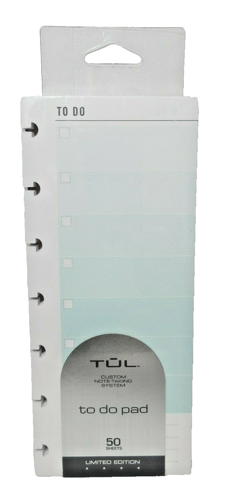 TUL To Do Pad 50 Sheets Mint Custom Note-Taking System Limited Edition Sealed