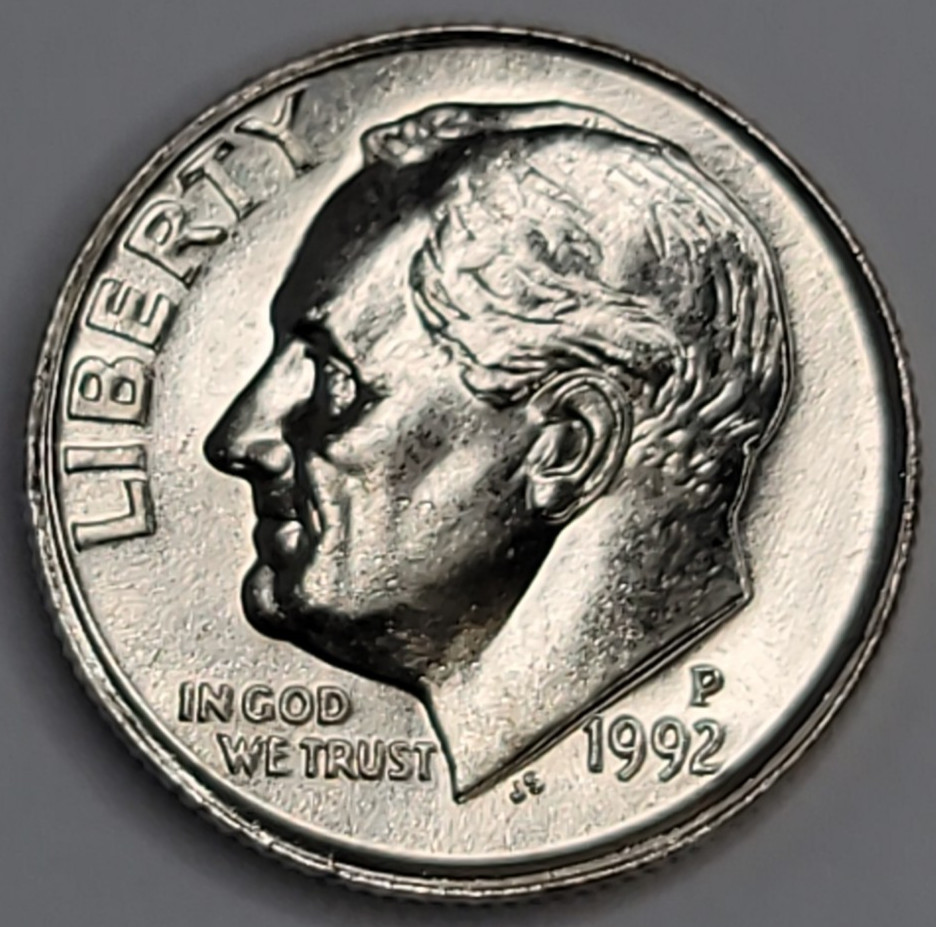 1992 P Uncirculated Roosevelt Dime - CN-Clad