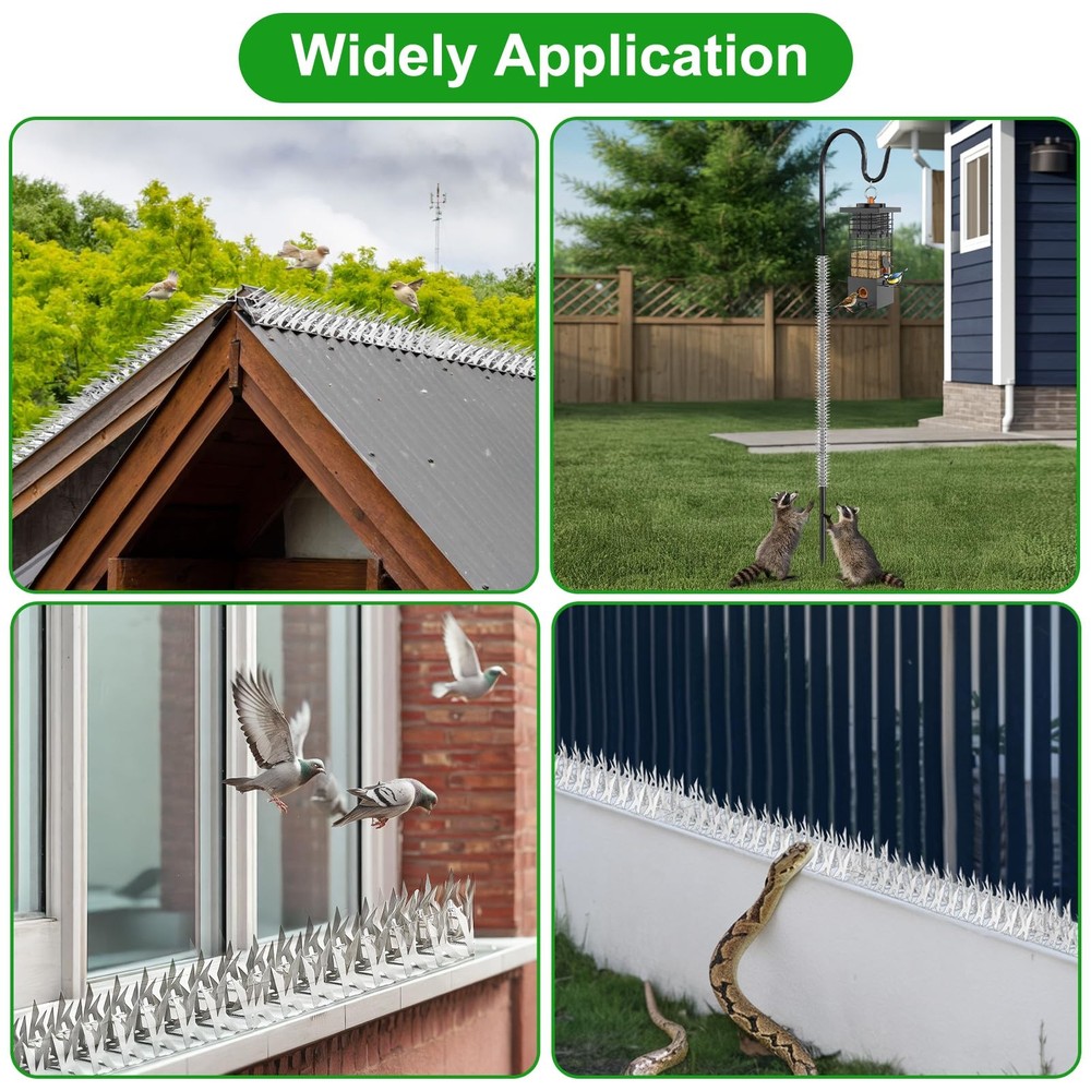 Puthpy 5 Pack Stainless Steel Squirrel Spikes for Bird Feeder, 5 FT Squirrel ...