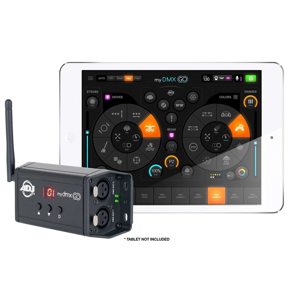 ADJ myDMX Go Wireless iPad/Android Lighting Control System, Laptop Stand