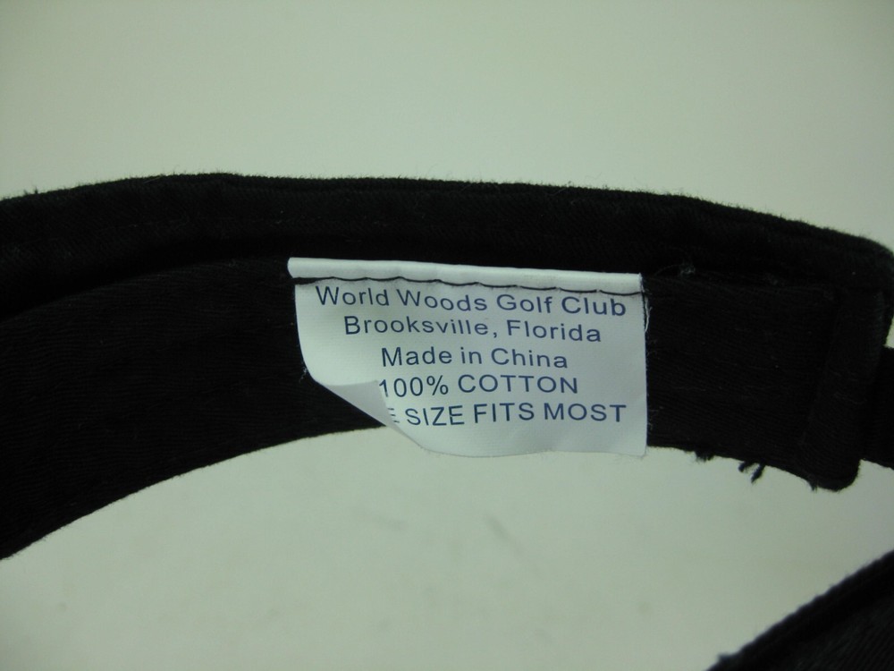 World Woods Golf Course Visor Top 100 black