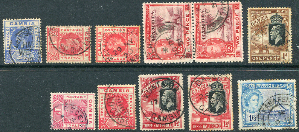 GAMBIA: (21130) QV to QE2 postmark/cancels