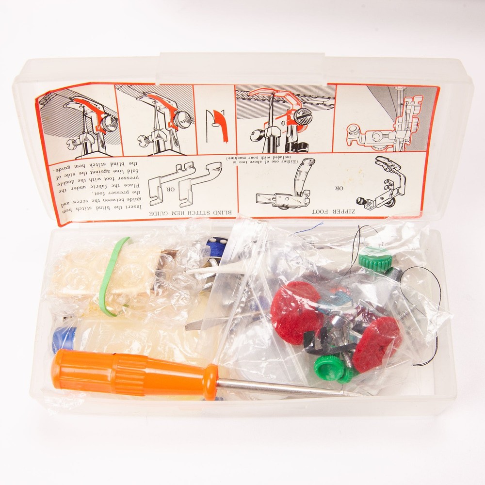 White 742 Sewing Machine Complete Case Accessories