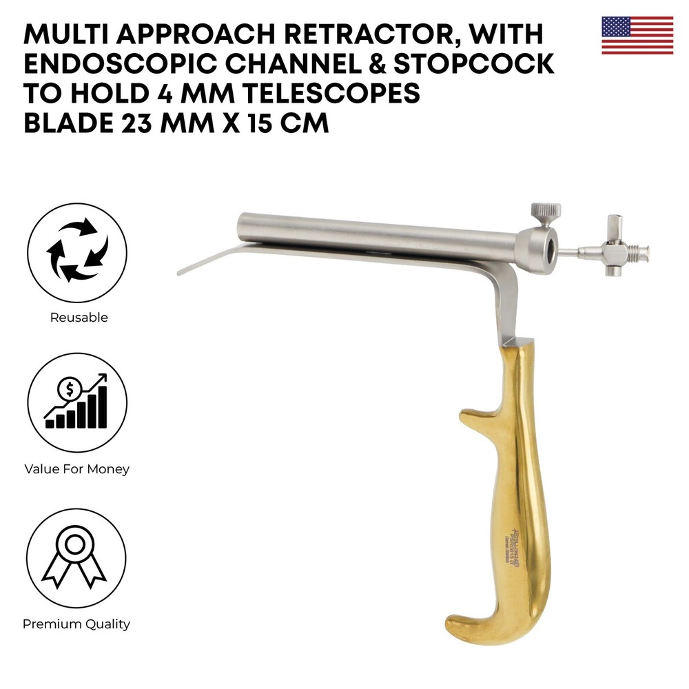 Multi Approach Retractor with Endoscopic Channel & Stopcock Plastic Surgery Tool