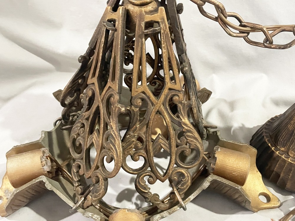 ART DECO ERA SLIP SHADE CEILING LIGHT FRAME - REWIRED