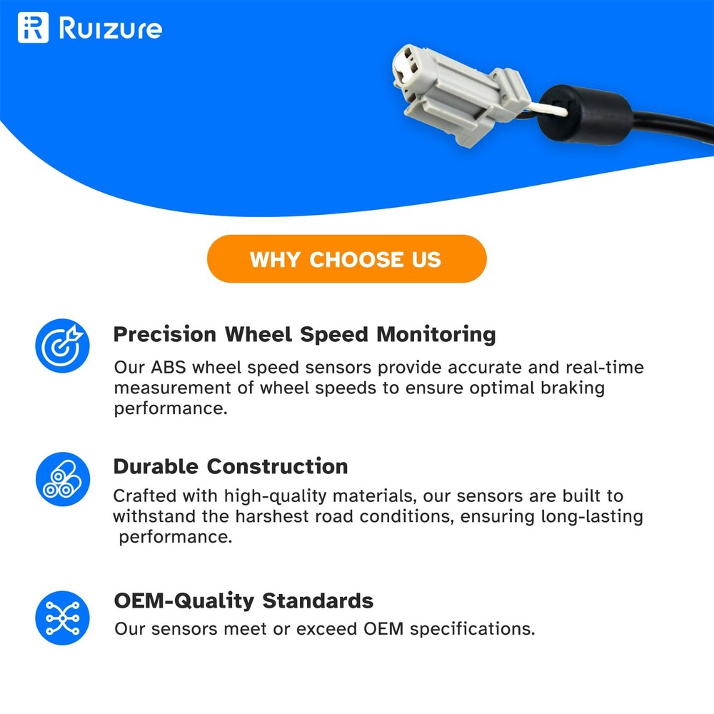 Front ABS Wheel Speed Sensor Left Right fit for 2007 2008 2009 2010 2011...