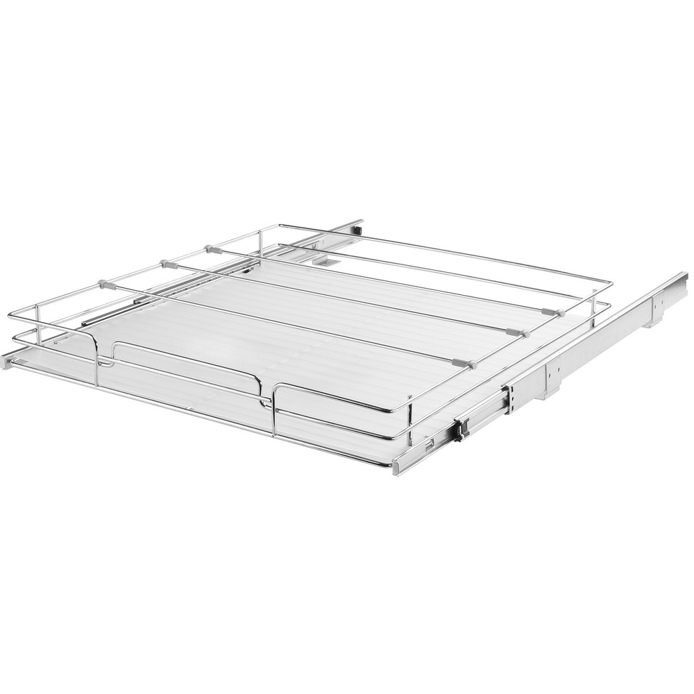 20"W x 21"D Pull-Out Cabinet Organizer, Heavy Duty Chrome Pantry Shelves