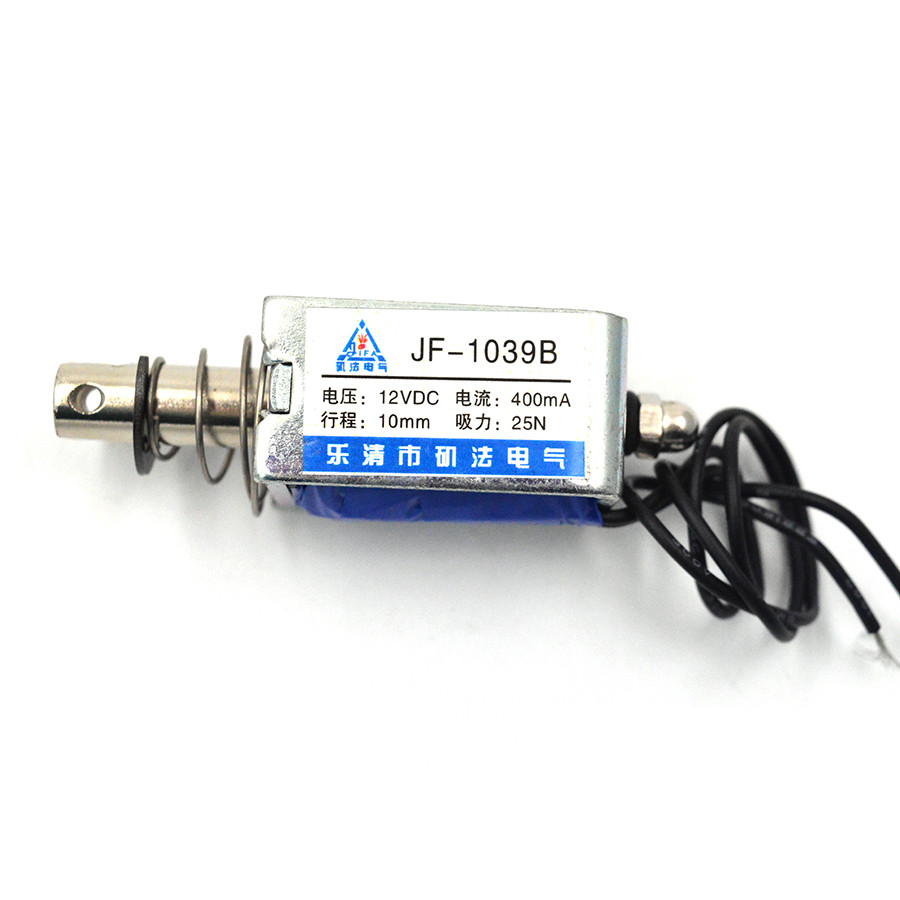JF-1039B DC12V 400 mA 25N/10mm Pull Push Type Open Frame Solenoid Electromagn✦Kd