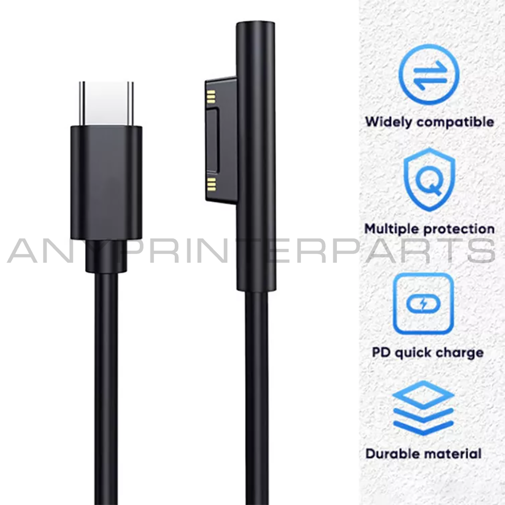 Sonilco Fast Charging USB-C Power Supply Cable or Adapter for Microsoft Surface