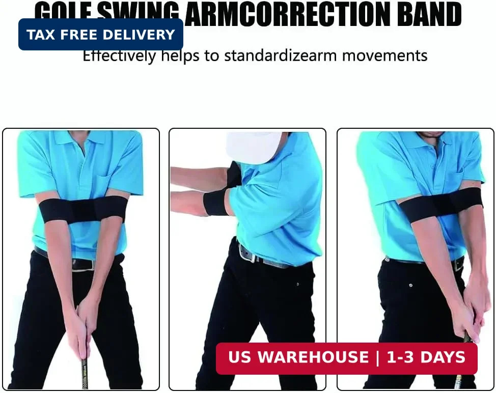 2-Pack Golf Swing Connector Band - Swing Plane Trainer for Arm Sync & Posture Co