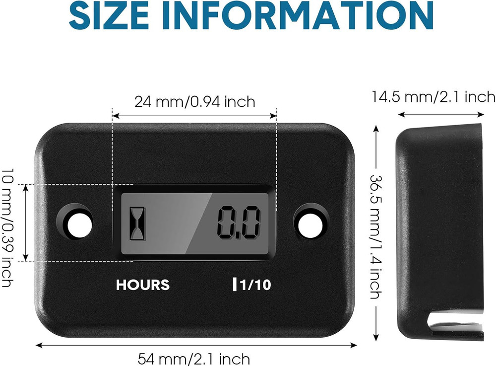4 Pieces Hour Meters for Small Engines Inductive Digital Engine Meter Automatica