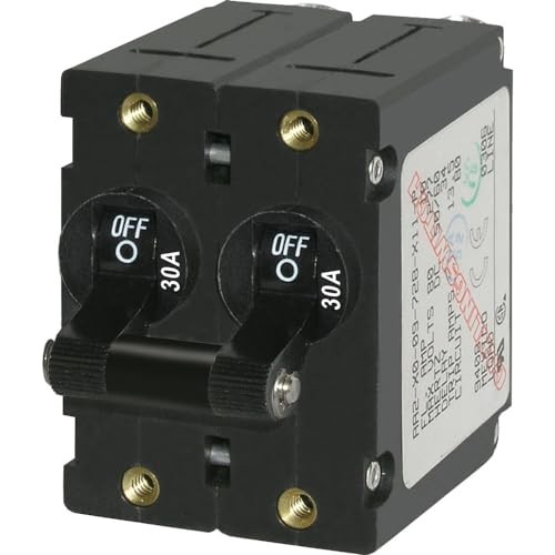 A-Series Toggle Double Pole Circuit Breakers Black 30a