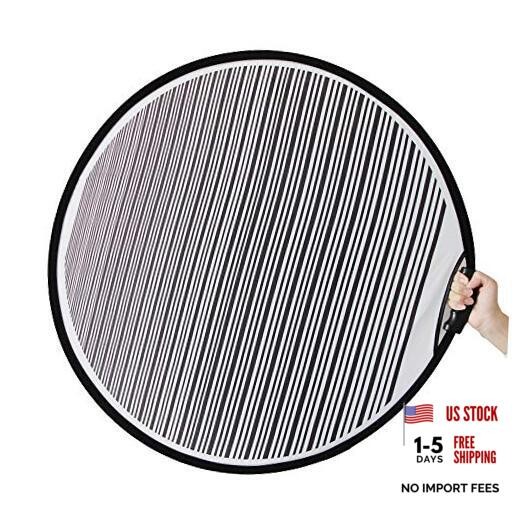 80cm Circular Striped Flexible Foldable PDR Lined Light Reflector Board Dent