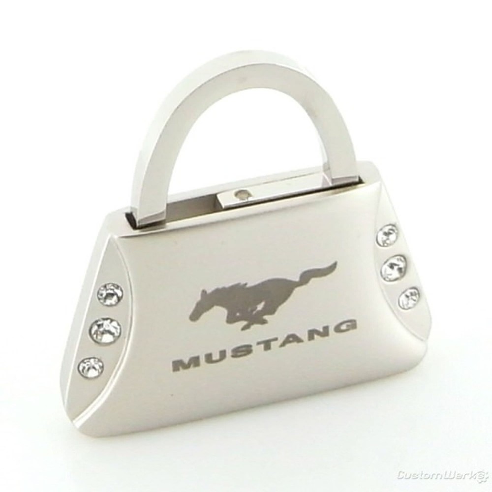 Ford Mustang Purse Shape Keychain (Chrome)