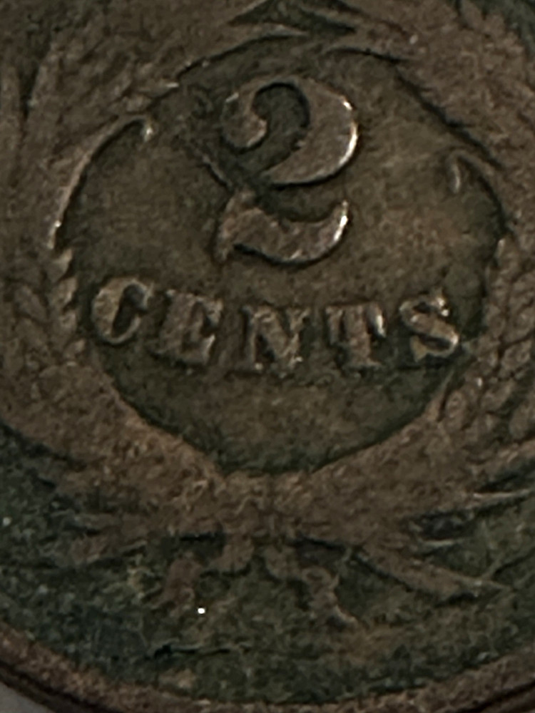 1864 two cent piece large motto LME