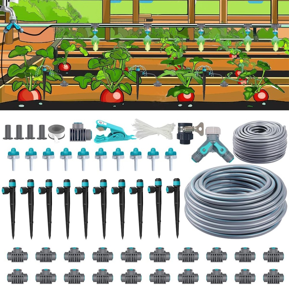Drip Irrigation Kit 97FT Automatic Garden Watering System Quick Connect