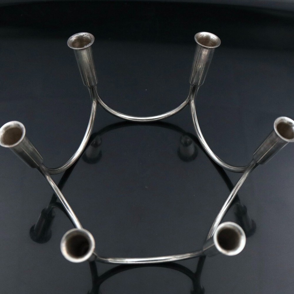A. Michelsen. Sterling Silver Candle Holder - Eigil Jensen - 1963.