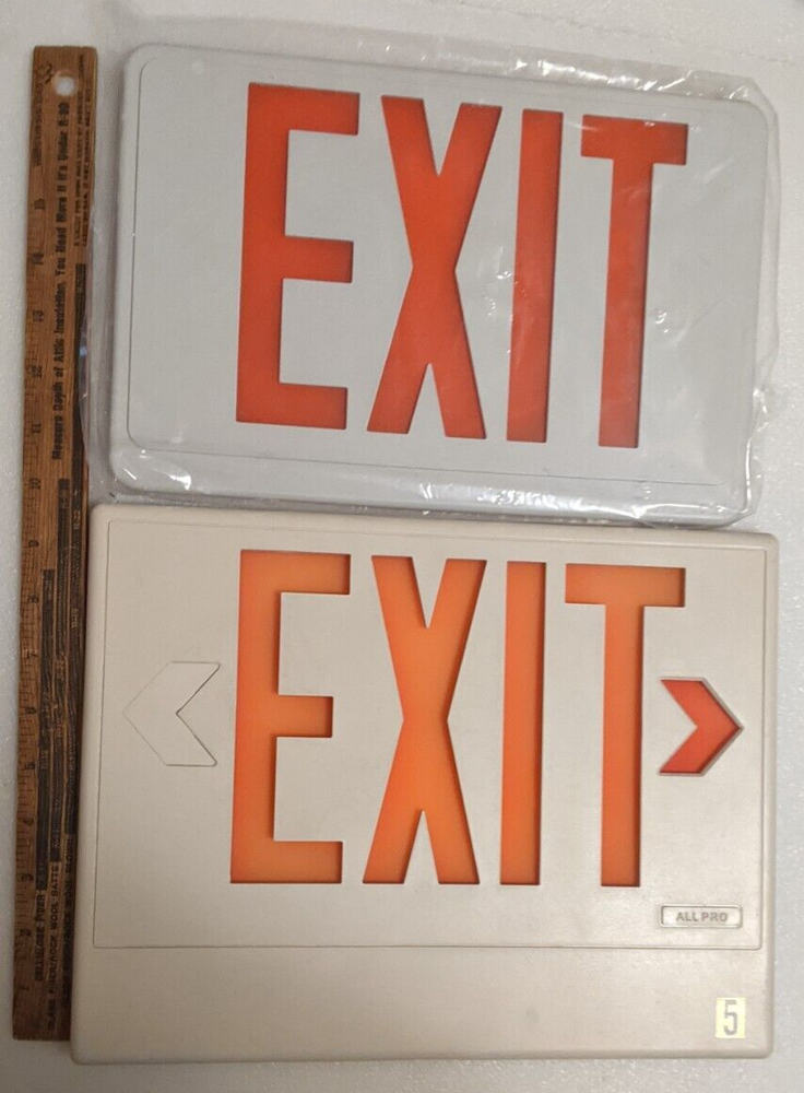New Replacement EXIT SIGN PANELS - Business/Man Cave +++ FREE used Exit Sign
