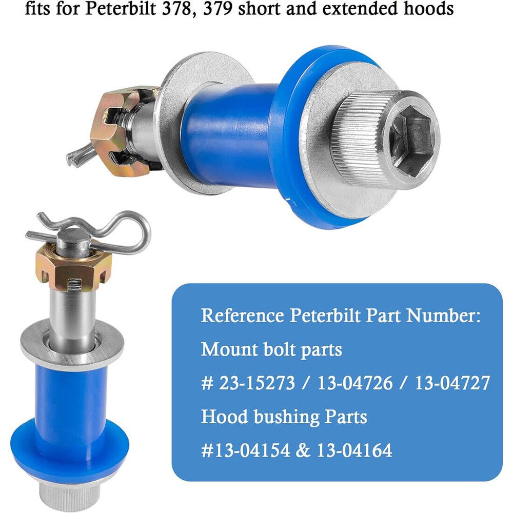 13-04164 Engine Hood Hinge Pivot Bushing Mount Bolt Kit For Peterbilt 378 379
