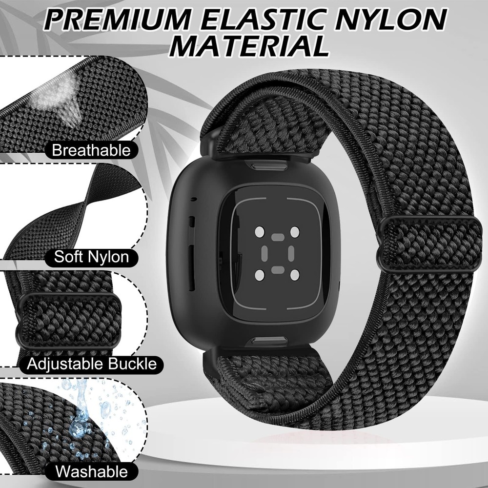Stretchy Bands Compatible with Fitbit Versa 4/Versa 3/Sense 2/Sense Bands, Ad...