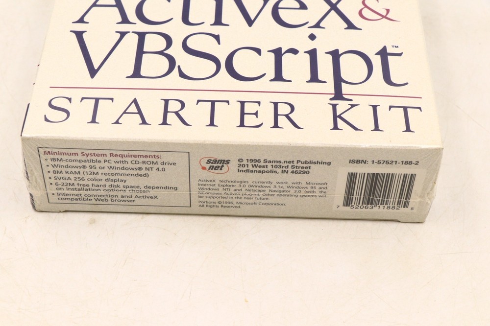 Sams.net ActiveX & VBScript Starter Kit RARE New Sealed Visual BASIC