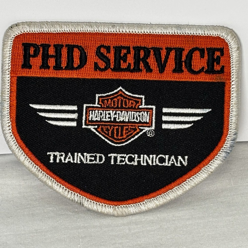 Harley-Davidson PHD Service Trained Technician Patch Black Orange