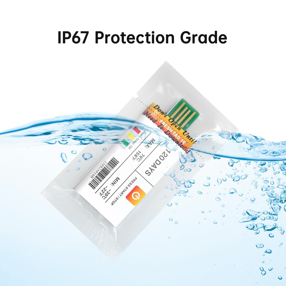 Freshliance Temperature Data Logger Recorder, Disposable USB 120 days