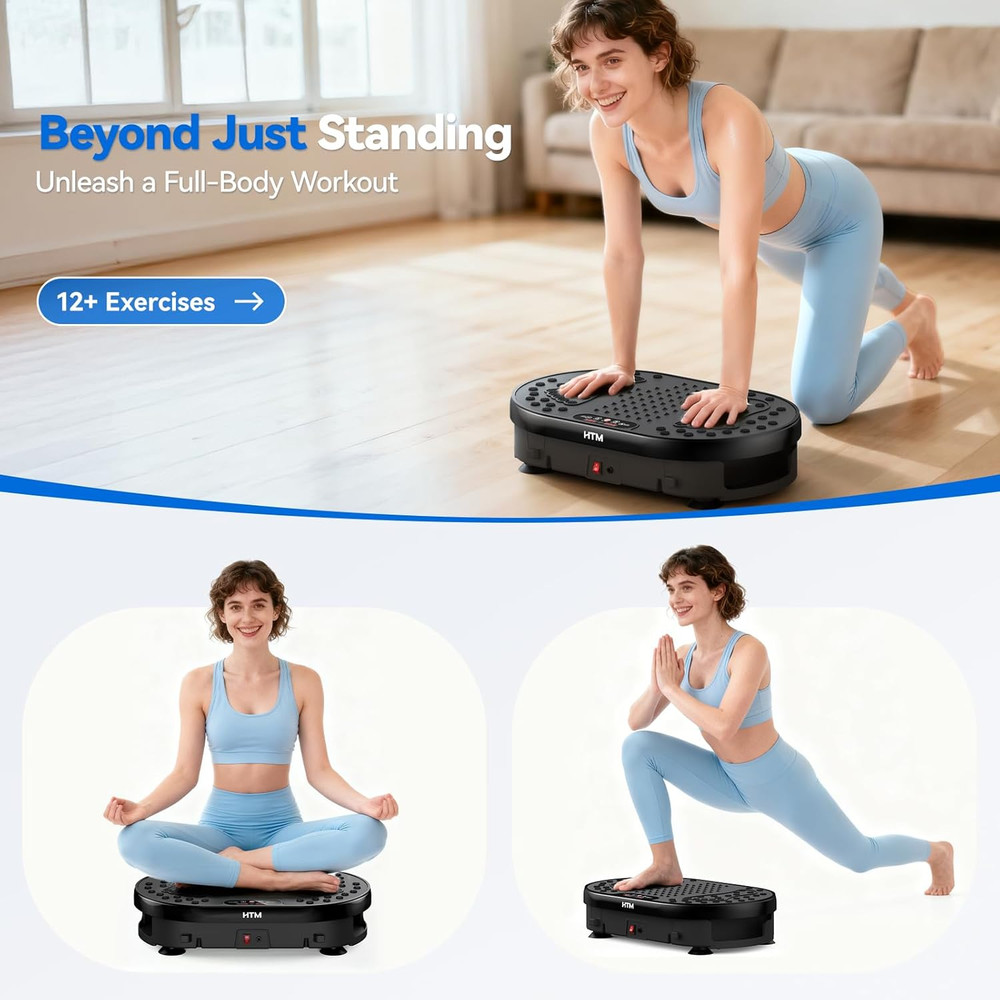 Vibration Plate Exercise Machine, 9 Modes & 120 Speeds, Body Shake Plate with Re