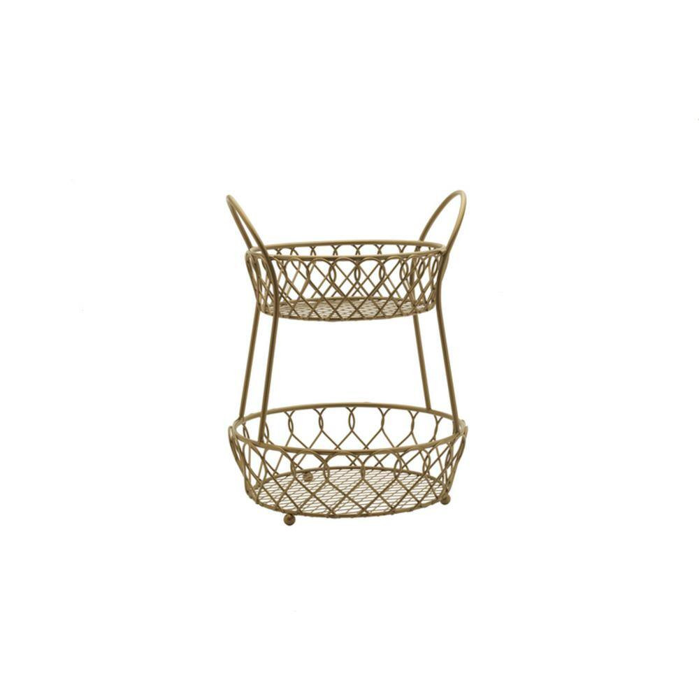 Loop and Lattice 2-Tier round Basket