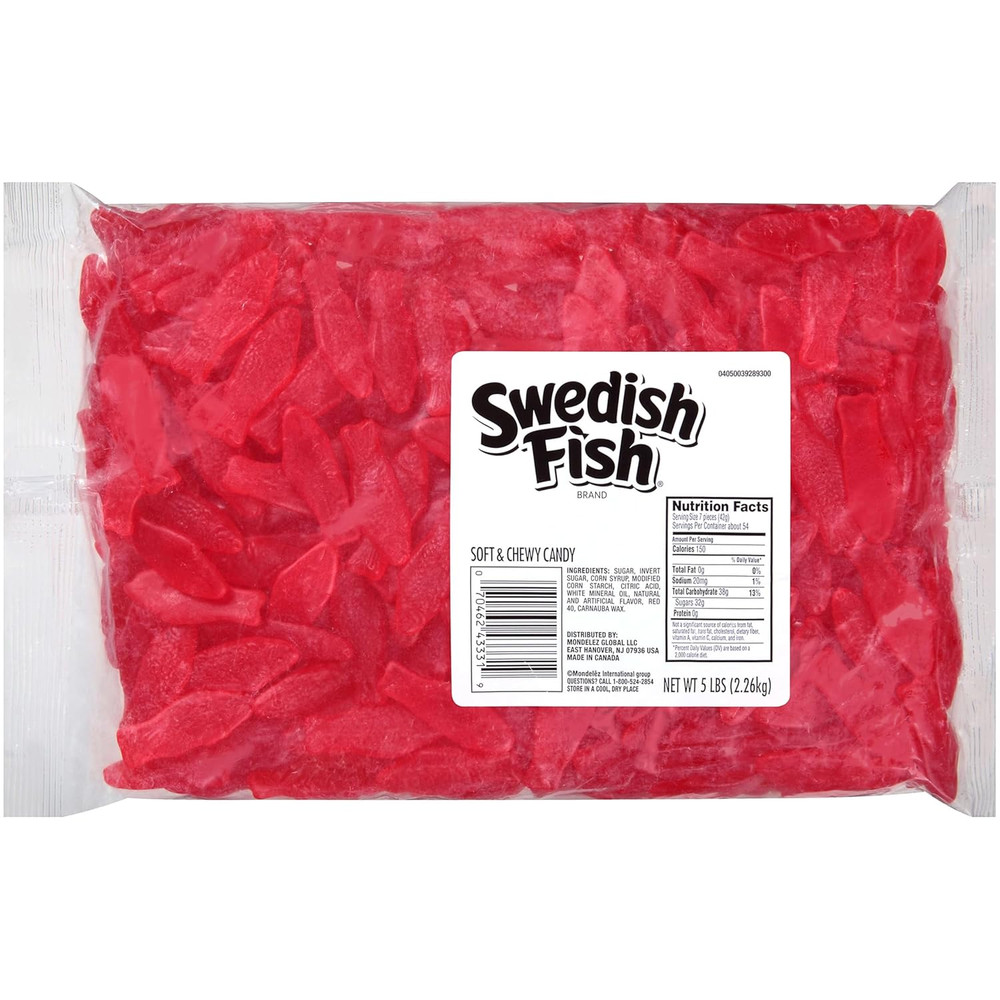 SWEDISH FISH Soft & Chewy Candy, Bulk Candy, 5 Lb