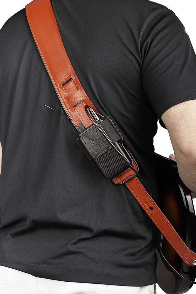 Levy Wireless Transmitter Bodypack Holder, Black Leather
