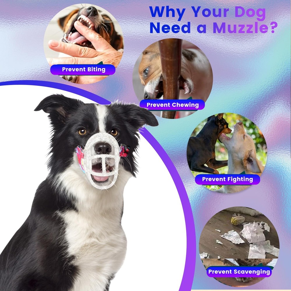 Dog Muzzle Basket Muzzle Anti Biting Chewing Sturdy Lightweight Muzzle Allows...