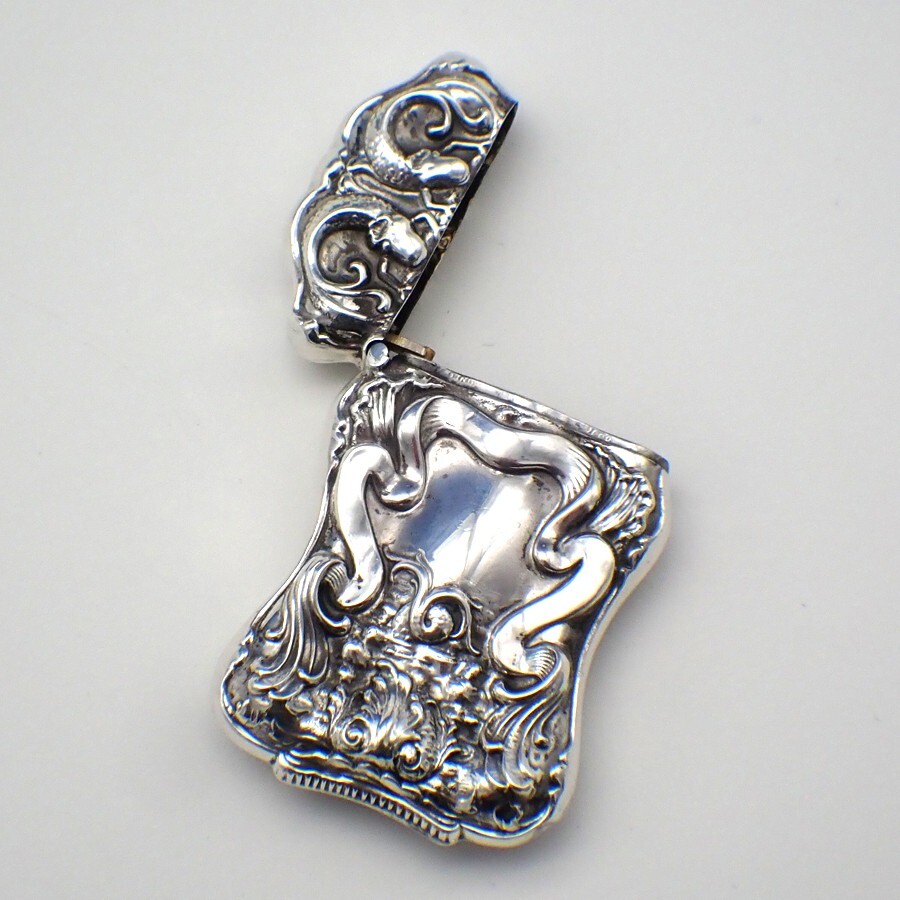 Ornate Match Box Sterling Silver Lizard Decorations
